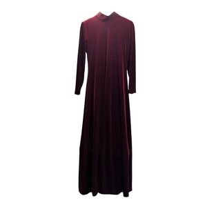 En Francais Huey Waltzer Vintage 90s Burgundy Velvet Maxi Dress M